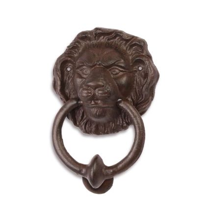 Gusseisen-Türklopfer mit Löwenkopf, A CAST IRON LION HEAD DOOR KNOCKER
