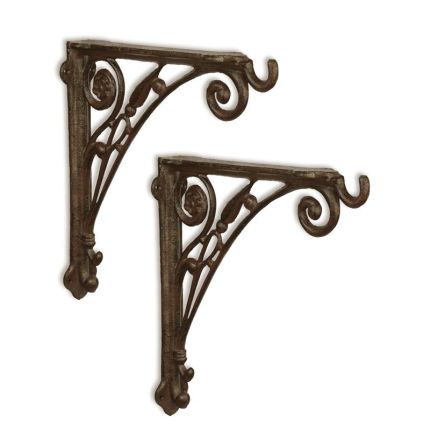 2er-Set Gusseisen-Wandhalterungen, A PAIR OF CAST IRON WALL BRACKETS