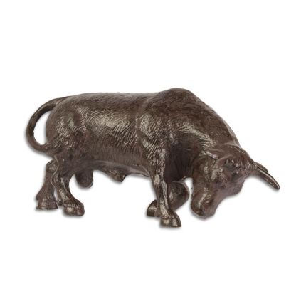 Gusseisentierfigur Stier, A CAST IRON FIGURINE OF A BULL