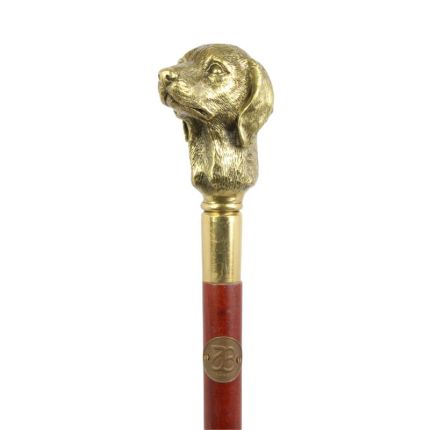 Gehstock mit Bronzegriff, A BRONZE-HANDLED WALKING STICK