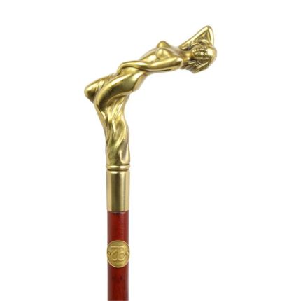 Gehstock mit Bronzegriff, A BRONZE-HANDLED WALKING STICK