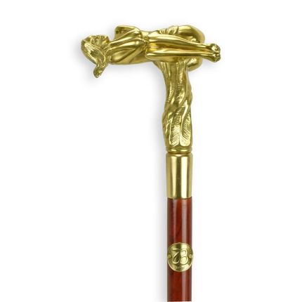 Gehstock mit Bronzegriff, A BRONZE-HANDLED WALKING STICK