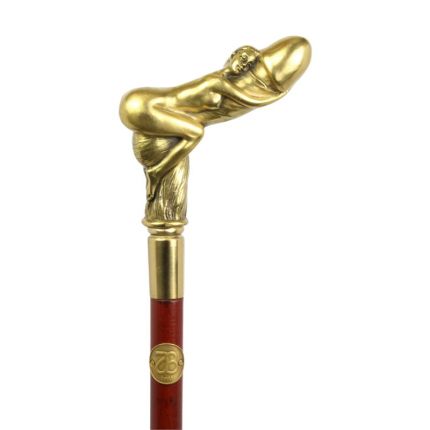 Gehstock mit Bronzegriff, A BRONZE-HANDLED WALKING STICK