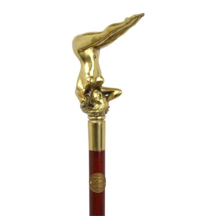 Gehstock mit Bronzegriff, A BRONZE-HANDLED WALKING STICK