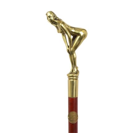 Gehstock mit Bronzegriff, A BRONZE-HANDLED WALKING STICK