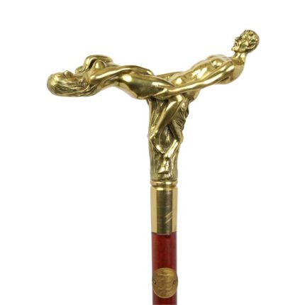 Gehstock mit Bronzegriff, A BRONZE-HANDLED WALKING STICK