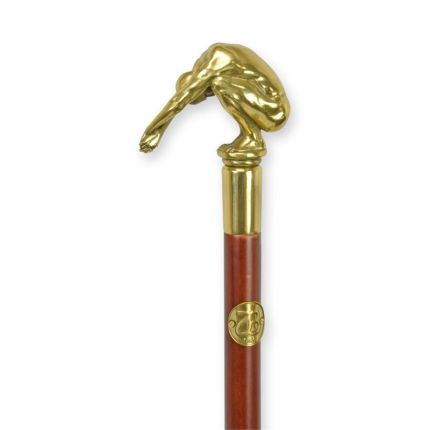 Bronze-Gehstock mit Männerfigur-Griff. A BRONZE-HANDLED WALKING STICK