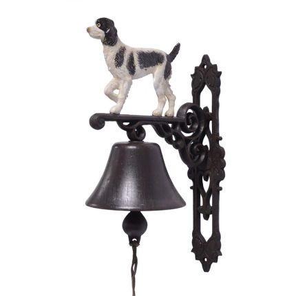 2er-Set Gusseisen-Wandglocken mit Hundefigur, A PAIR OF CAST IRON SPRINGER SPANIEL BELLS