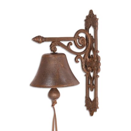 Paar Wandglocken mit Ornamentdekoration aus Gusseisen, A PAIR OF CAST IRON ORNAMENTAL BELLS