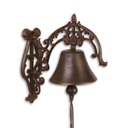 Paar Wandglocken mit Ornamentdekoration, A PAIR OF CAST IRON ORNAMENTAL BELLS