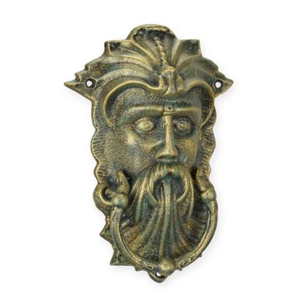 Gusseisen-Türklopfer mit Wikingergesicht,  CAST IRON VIKING FACE DOOR KNOCKER