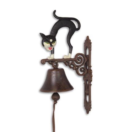 Paar Wandglocken mit Katze, A PAIR OF CAST IRON FRIGHTENED CAT BELLS