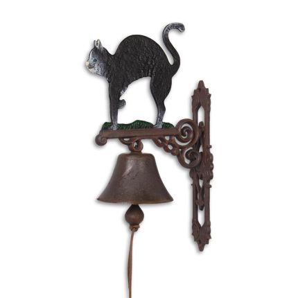 Paar Wandglocken mit Katze, A PAIR OF CAST IRON CAT BELLS