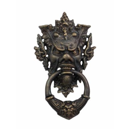 Gusseisen-Türklopfer mit Teufelsgesicht, A CAST IRON DEVIL-FACE DOOR KNOCKER