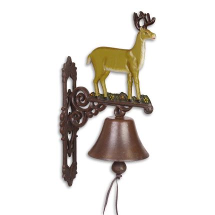 2er-Set Gusseisen-Wandglocken mit Hirschfigur, A PAIR OF CAST IRON DEER BELLS