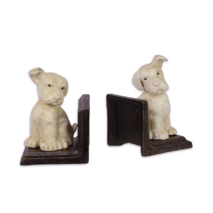 2er-Set Gusseisen-Buchstützen mit Hundefiguren, A PAIR OF CAST IRON DOG BOOKENDS