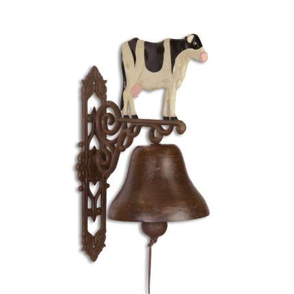 Große Wandglocke mit Kuh aus Gusseisen, A LARGE CAST IRON COW BELL