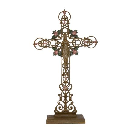 Gusseisen-Kreuz "Maria mit Rosen", A CAST IRON "MARY WITH ROSES" CROSS