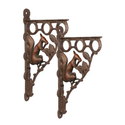 2er-Set Wandblumenhaken, Gusseisen, A PAIR OF CAST IRON WALL BRACKETS