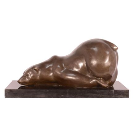 Bronzefigur Bär, A BRONZE SCULPTURE OF A RECLINING BEAR