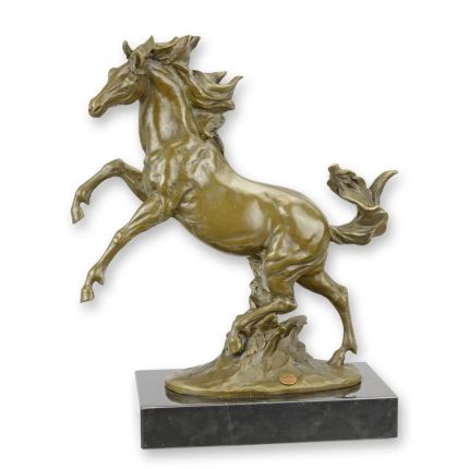 Bronzetierfigur Pferd, A BRONZE SCULPTURE OF A REARING HORSE