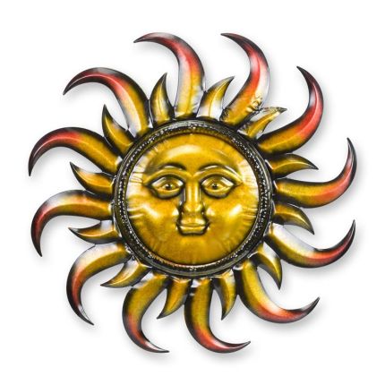 Wanddekoration Sonne - L. 80 cm - gelb-rot - Eisen 