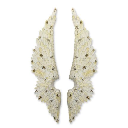 2er-Set Engelsflügel - H. 106,5 - Eisenwanddekoration - elegant
