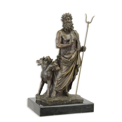 Bronzefigur Hades und Cerberus - Mythologie - Höhe 29,2 cm
