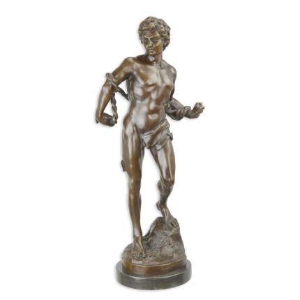 Bronzefigur "Der Gefesselte" - Mann, nackt - Höhe 63,5 cm