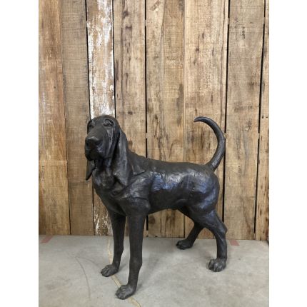 Bronzefigur Hund, Bluthund, Hundefigur, Bronzetierfigur, Bronzehund