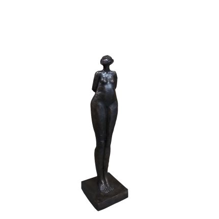 Bronze Figur, stehende Frau, Bronzefigur, Statue, Skulptur