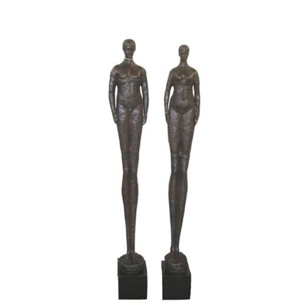 Bronze Figur, Skulptur Mann & Frau, Paar, abstrakt