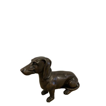 Bronzefigur Hund, Dackel, Hundefigur, Bronzetierfigur, Bronzehund