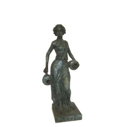 Bronze Figur, Frau mit 2 Amphoren , Bronzefigur, Skulptur, Statue