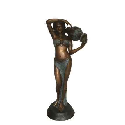 Bronze Figur, Frau mit Amphore , Bronzefigur, Skulptur, Statue