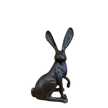 Bronzefigur Hase, Hasenfigur, Bronzetierfigur, Bronzehase, Bronze, Tierfigur