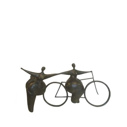 
Bronze Figur, 2 Frauen mit Fahrrad, Bronzefigur, Statue, Skulptur
