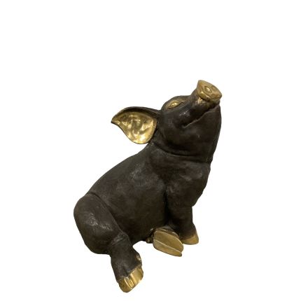 Bronze Figur, großes Schwein, Tierfigur, Figur, Bronzefigur