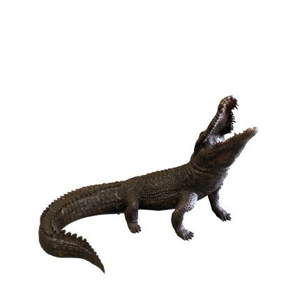 Bronzefigur Krokodil, Alligator, Krokodilfigur, Bronzetierfigur, Bronzekrokodil, Bronze