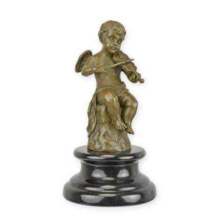 Bronzefigur Putte mit Violine