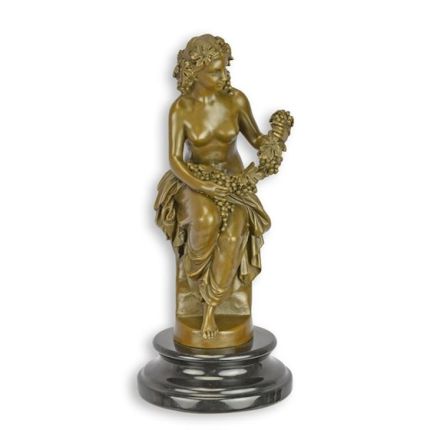 Bronzefigur Bacchante - H. 27,3 cm - halbnackte Frauenfigur