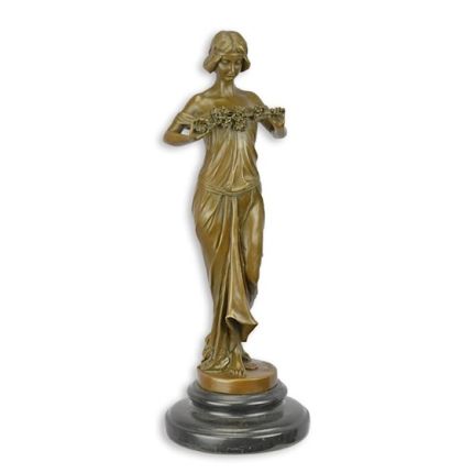Bronzefigur Waldnymphe - H. 35,2 cm - Dekofigur