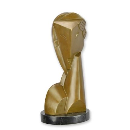 Moderne Bronzefigur Frau - H. 36,8 cm - geometrische Gestaltung