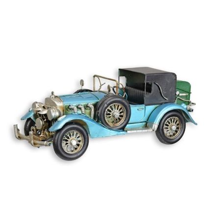 Miniaturmodell Oldtimer - hellblau - Länge 33,2 cm - Blechmodell