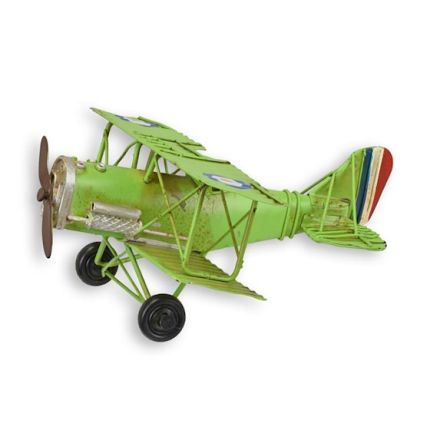 Flugzeug-Miniatur - Doppeldecker - Blechmodell - Länge 16 cm
