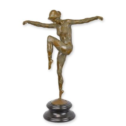 Bronzefigur Harlekintänzerin, A BRONZE SCULPTURE OF A HARLEQUIN DANCER