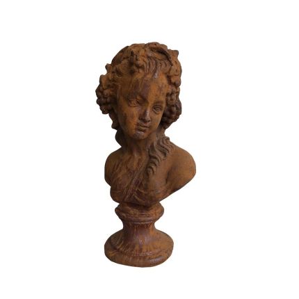 Gusseisen Figur, Büste, Frau, Lady mit langen Haaren, Gartendekoration, Dekoration