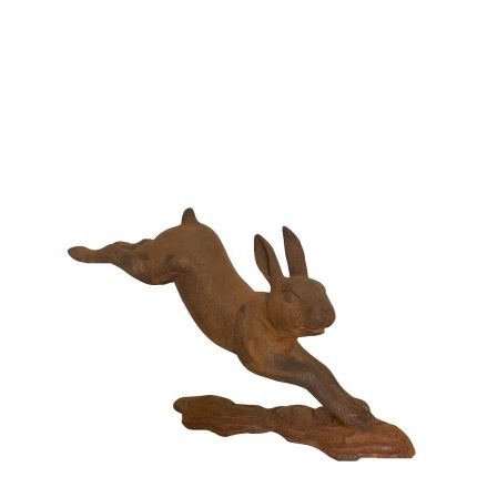 Gusseisen Figur, kleiner laufender Hase, Tierfigur, Tier