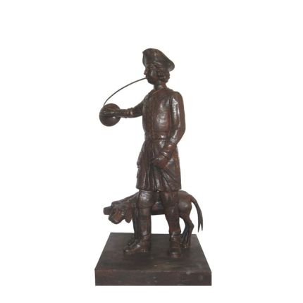 Gusseisen Figur, Wächter mit Schild und 2 Hunden, Soldat , Gartendekoration, Dekoration, Statue