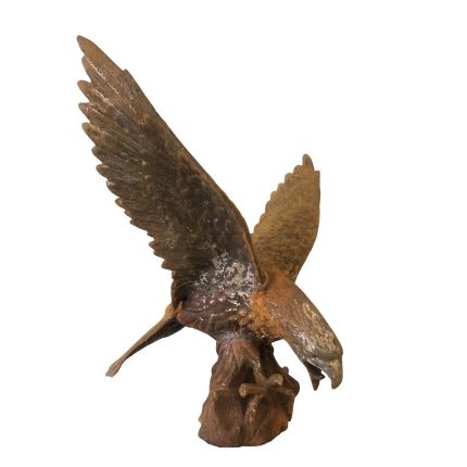 Gusseisen Figur, Adler auf Felsen, rechts, Tierfigur, Tier